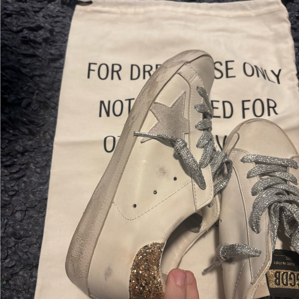Golden Goose private edition White and Silver Sneakers women size 7 - Picture 4 of 11